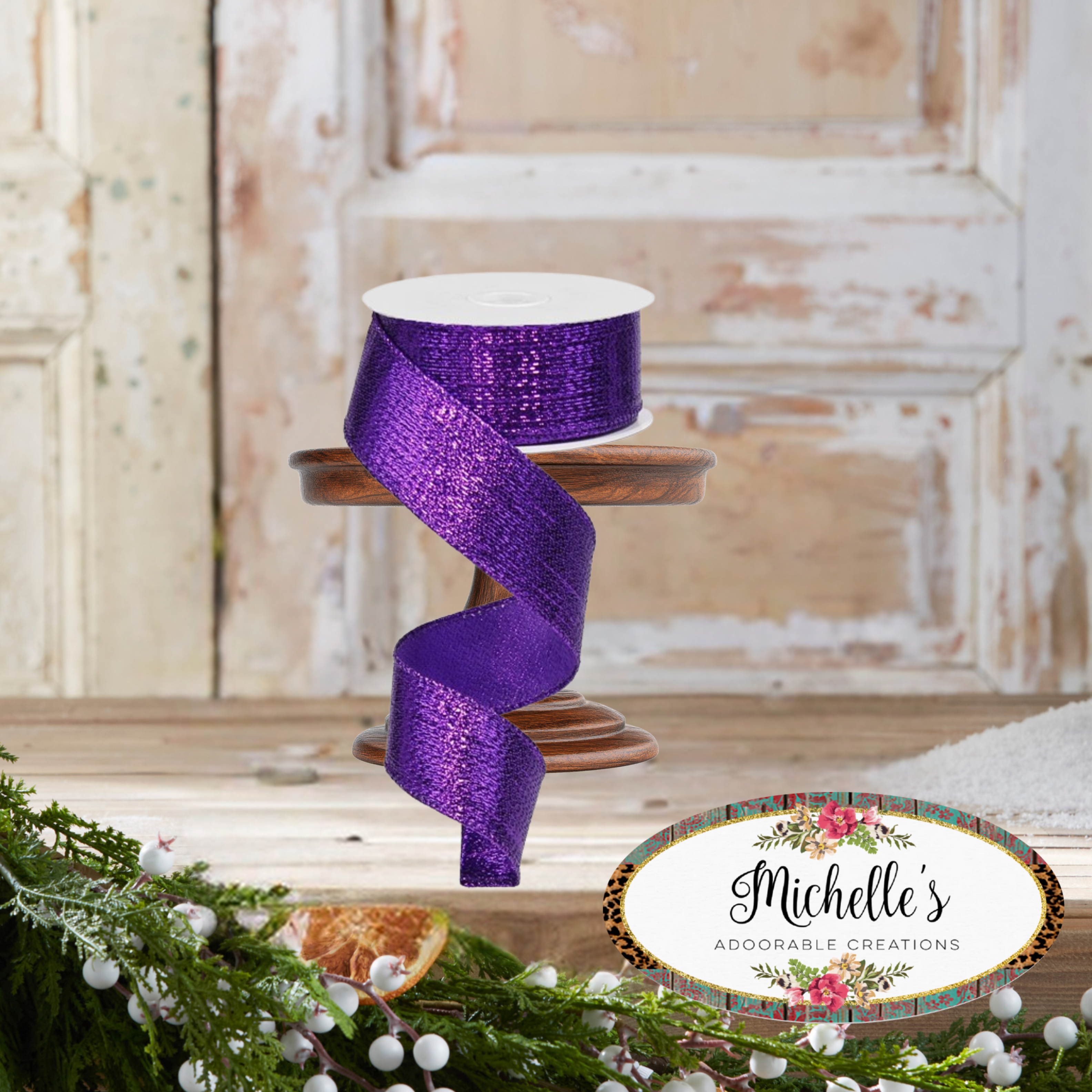 Shop For 1.5" Metallic Lame Ribbon: Purple (10 Yards)