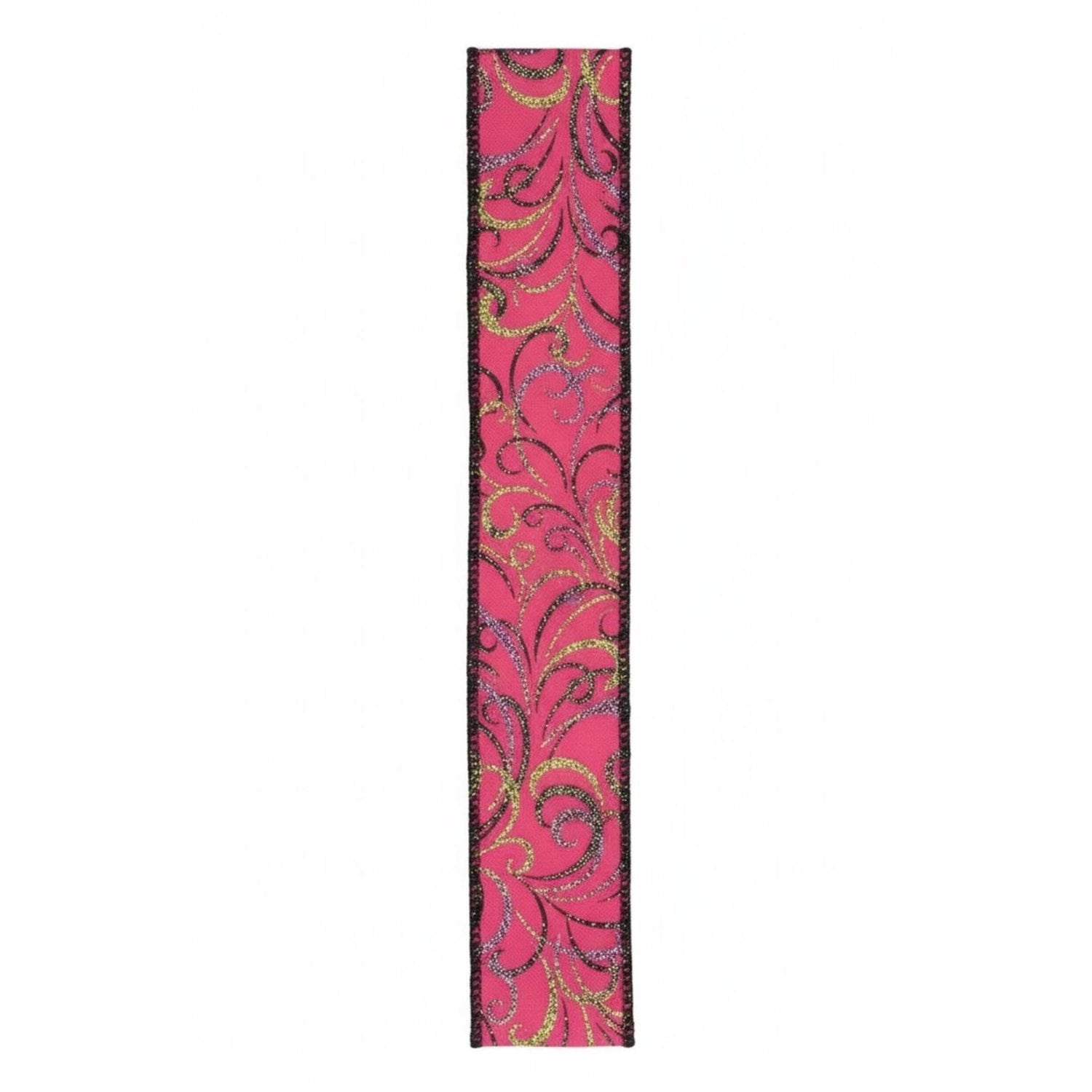 Shop For 1.5" Multi Swirls Glitter Ribbon: Hot Pink/Lime/Black (10 Yard)