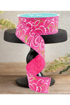 Shop For 1.5" Multi Swirls Glitter Ribbon: Hot Pink/Lime/White (10 Yard)