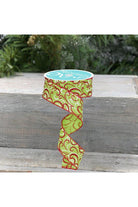 Shop For 1.5" Multi Swirls Glitter Ribbon: Lime Green/Red (10 Yard)