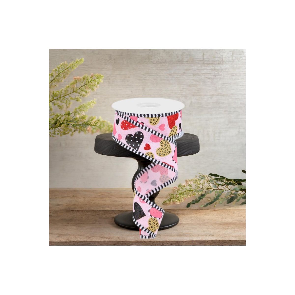 Shop For 1.5" Multiple Pattern Hearts Stripe Ribbon: Pink (10 Yard)