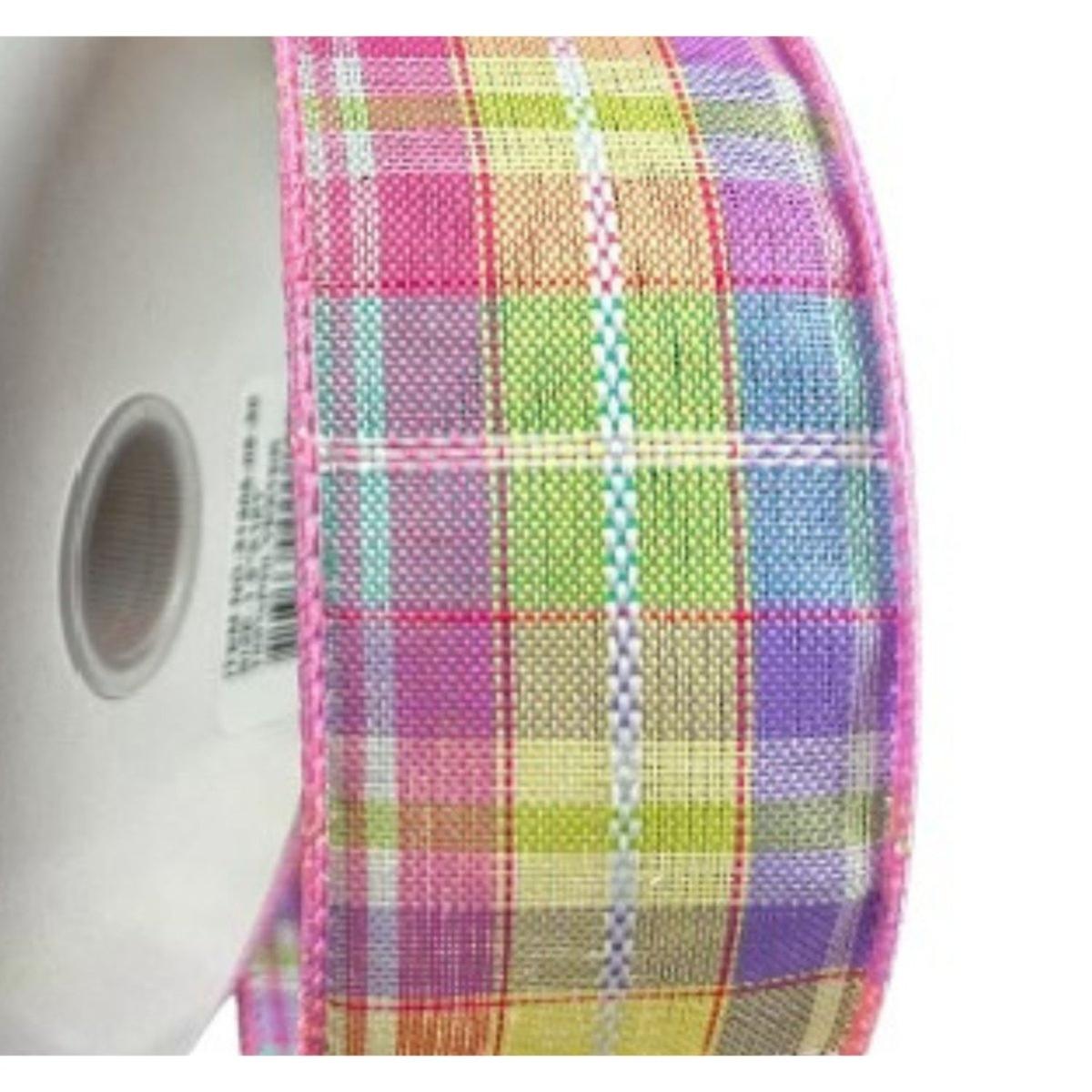Shop For 1.5" Pastel Plaid Kennedy Ribbon: Pink (10 Yards)