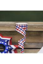 Shop For 1.5" Patriotic Gingham Plaid Ribbon: Red, White & Blue (10 Yards) at Michelle's aDOORable Creations