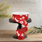 Shop For 1.5" Paw Print Royal Ribbon: Red & White (10 Yards)