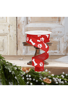 Shop For 1.5" Paw Print Royal Ribbon: Red & White (10 Yards)