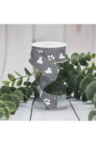 Shop For 1.5" Paw Print Thin Stripes Ribbon: Grey (10 Yards) at Michelle's aDOORable Creations