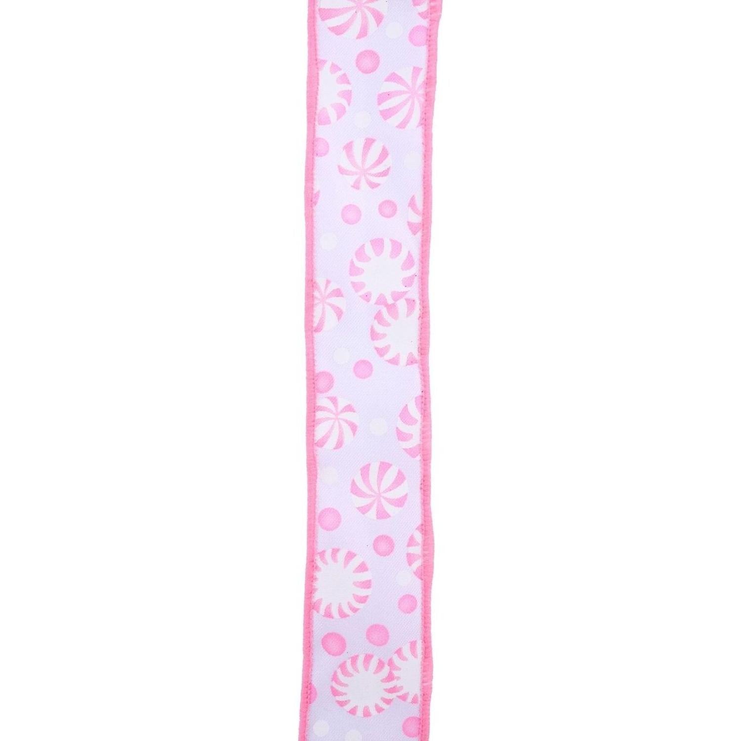 Shop For 1.5" Peppermint Candies Ribbon: Pink (10 Yards)