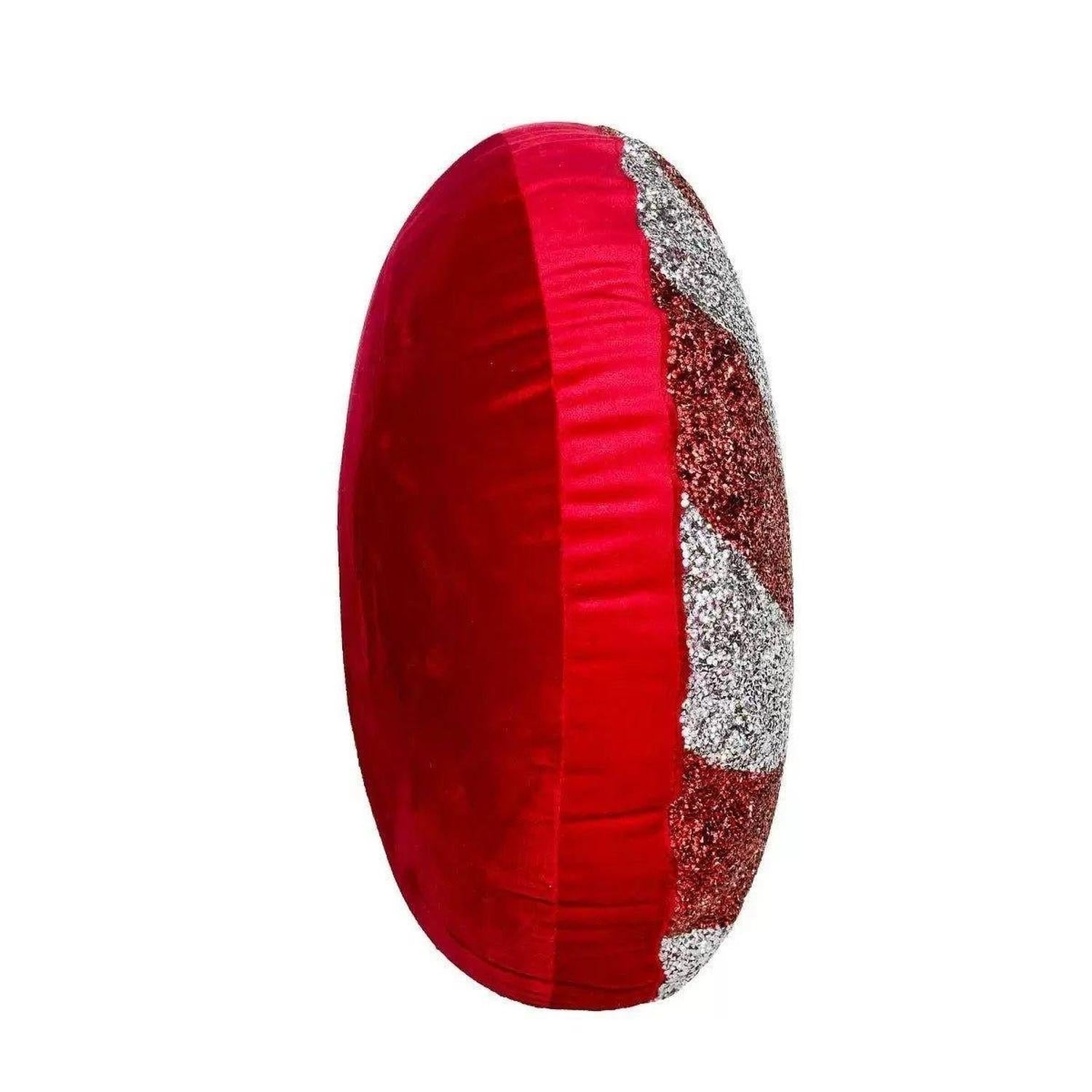 15" Peppermint Shaped Pillow: Red