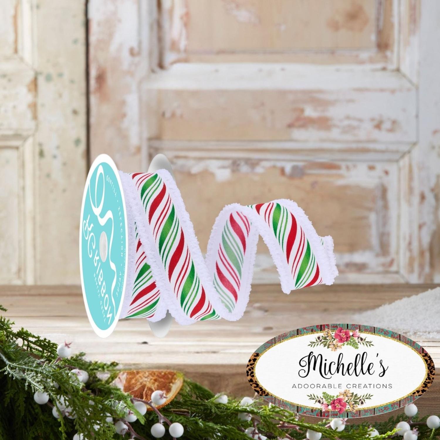 Shop For 1.5" Peppermint Twist Drift Ribbon: Red/Green (10 Yards)