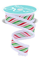 Shop For 1.5" Peppermint Twist Drift Ribbon: Red/Green (10 Yards)