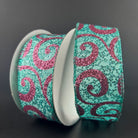 Shop For 1.5" Pink Glitter Swirl Ribbon: Teal (10 Yards)