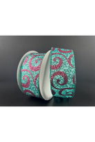 Shop For 1.5" Pink Glitter Swirl Ribbon: Teal (10 Yards) 71401 - 09 - 45