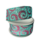 Shop For 1.5" Pink Glitter Swirl Ribbon: Teal (10 Yards)