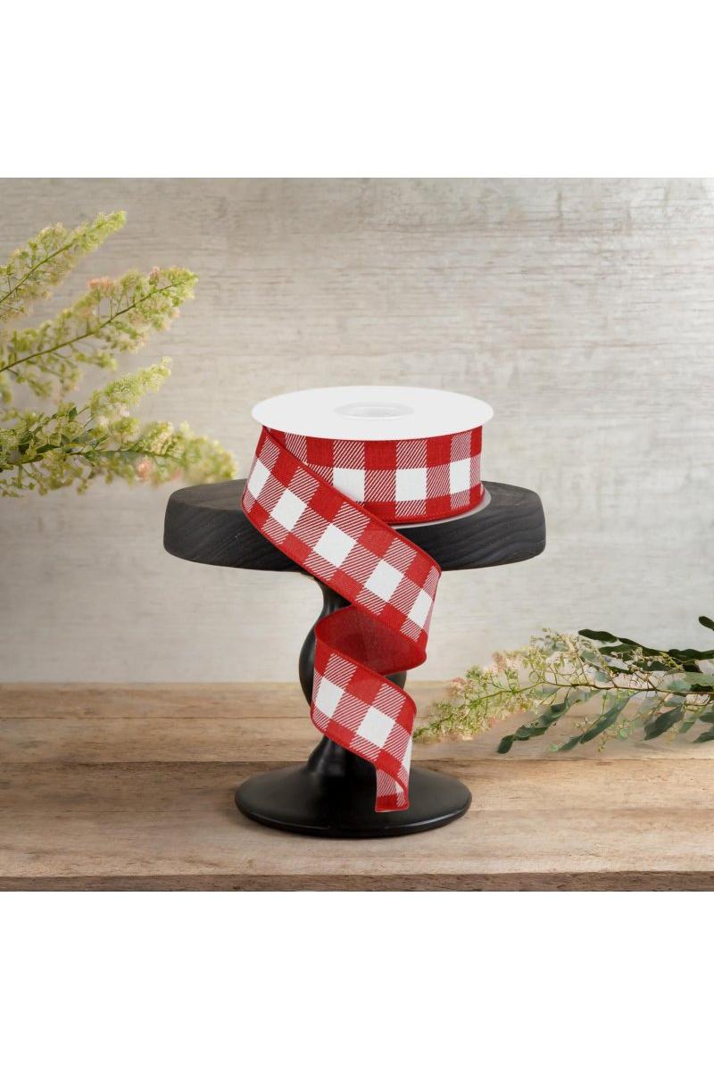 Shop For 1.5" Plaid Check Ribbon: Red & White (10 Yards)