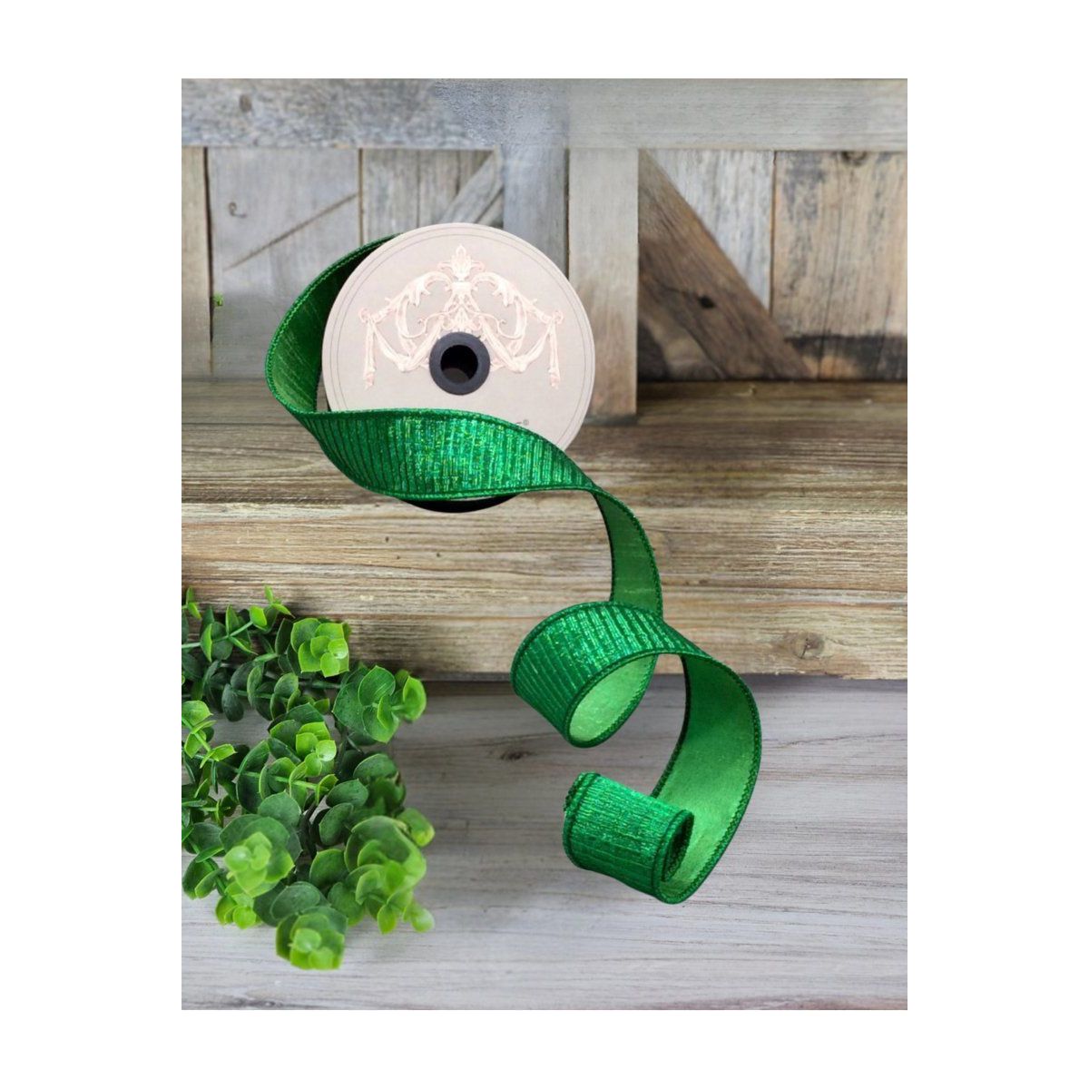 Shop For 1.5" Pleated Lame Ribbon: Green (10 Yards) at Michelle's aDOORable Creations