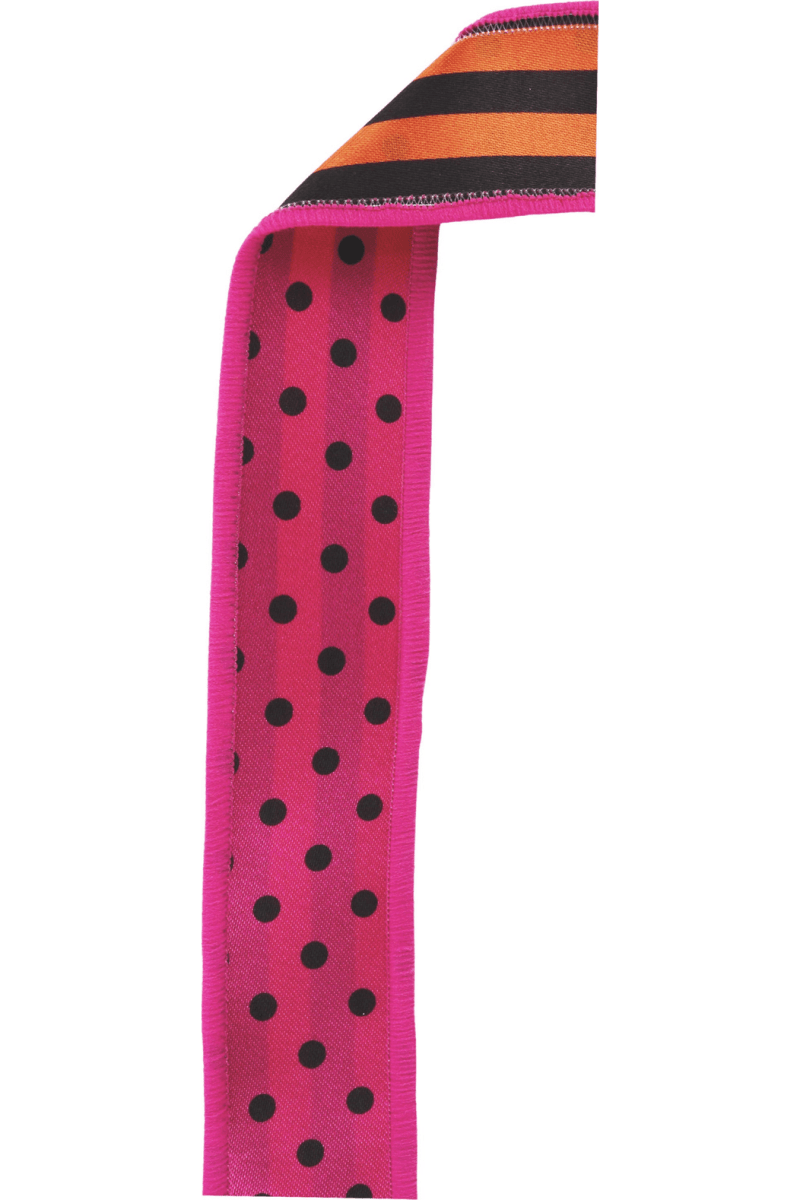 Shop For 1.5" Polka Dot Striped Fused Ribbon: Hot Pink (10 Yards)