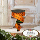 Shop For 1.5" Polka Dot Striped Fused Ribbon: Orange (10 Yards)