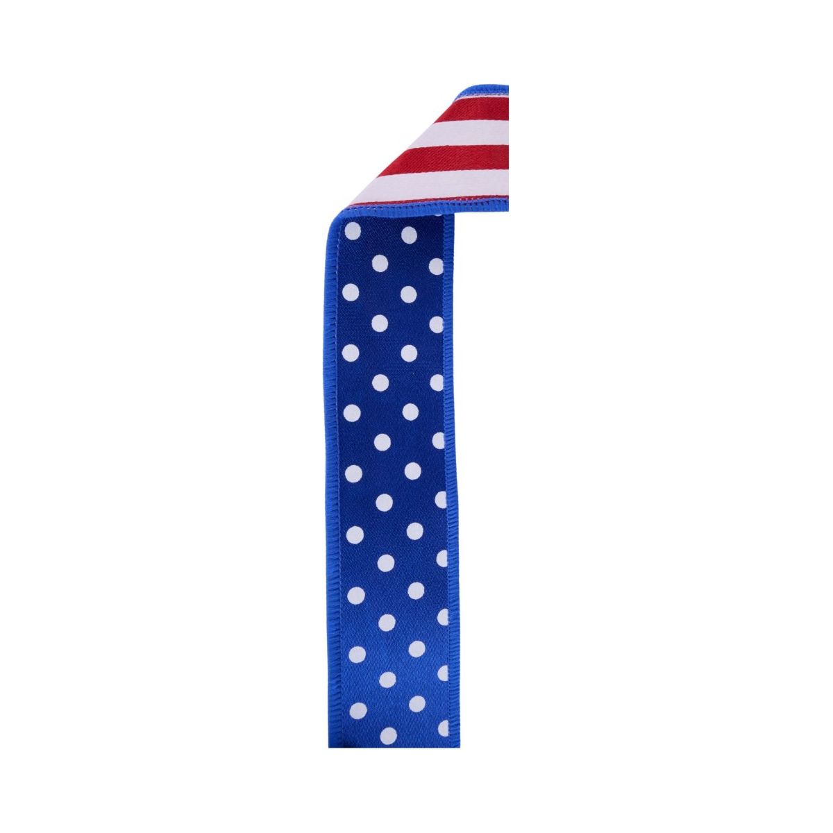 Shop For 1.5" Polka Dot Striped Fused Ribbon: RWB (10 Yards)