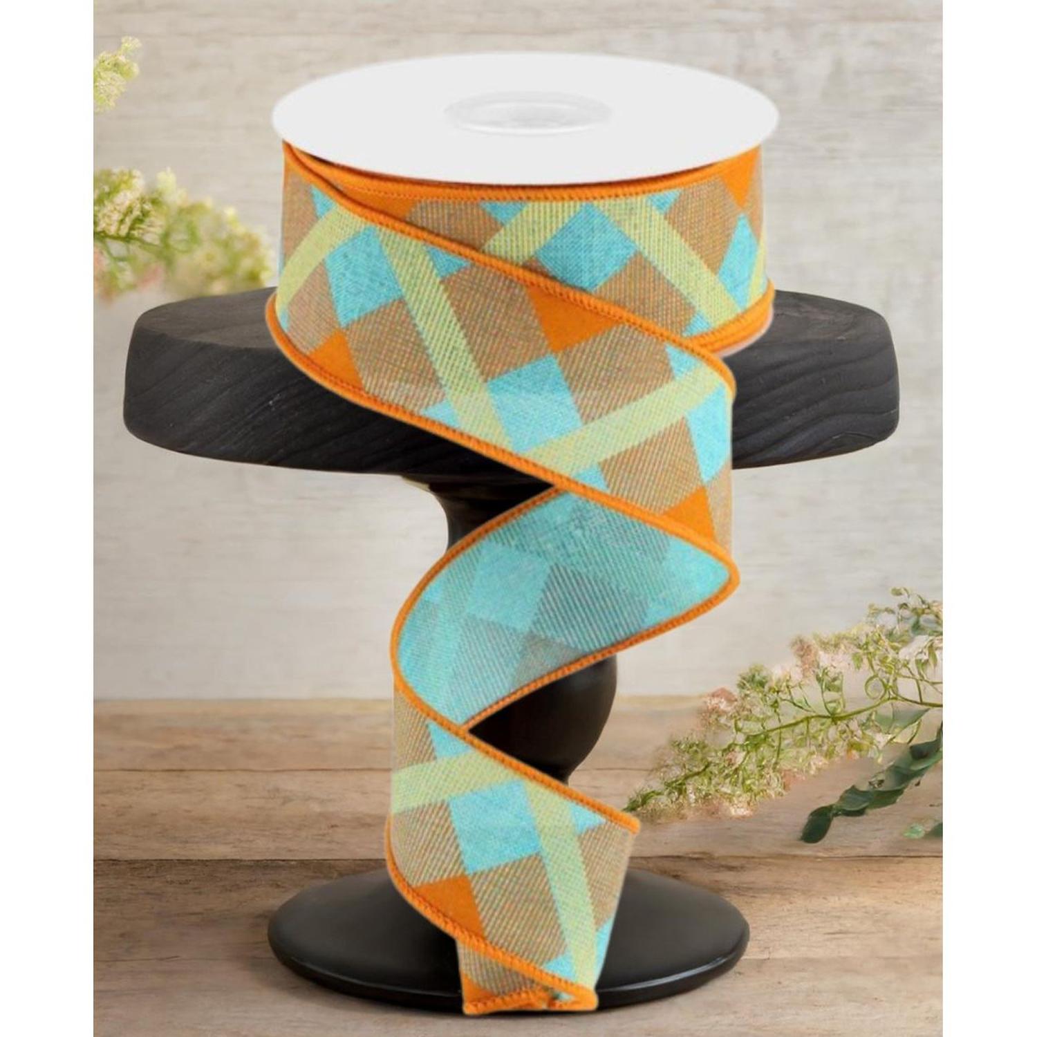 Shop For 1.5" Printed Plaid: Light Teal (10 Yards)