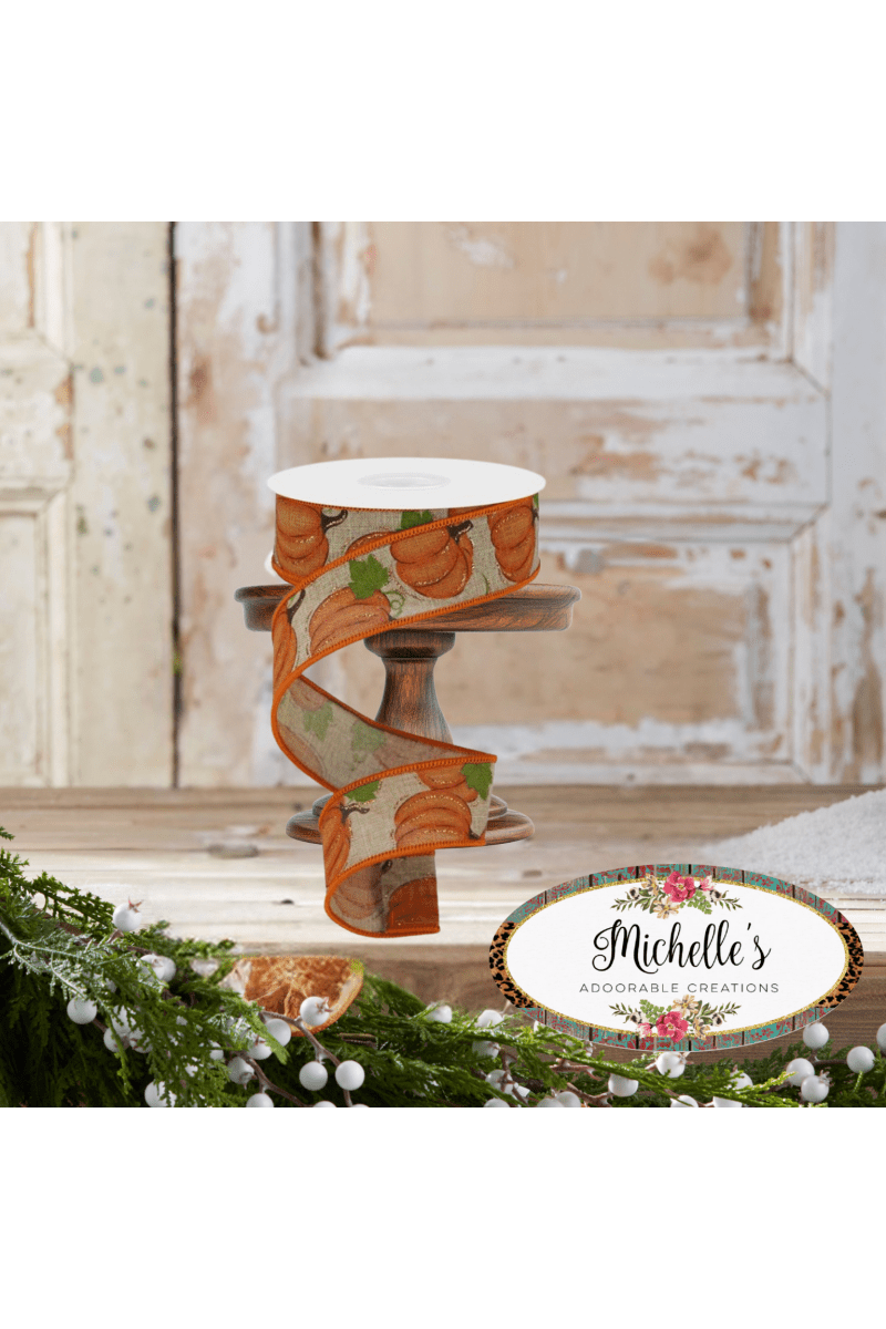 Shop For 1.5" Pumpkin Patch Ribbon: Light Beige (10 Yards)