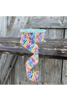 Shop For 1.5" Rainbow Twisted Stripe Ribbon: White (10 Yards)