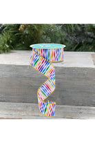 Shop For 1.5" Rainbow Twisted Stripe Ribbon: White (10 Yards)