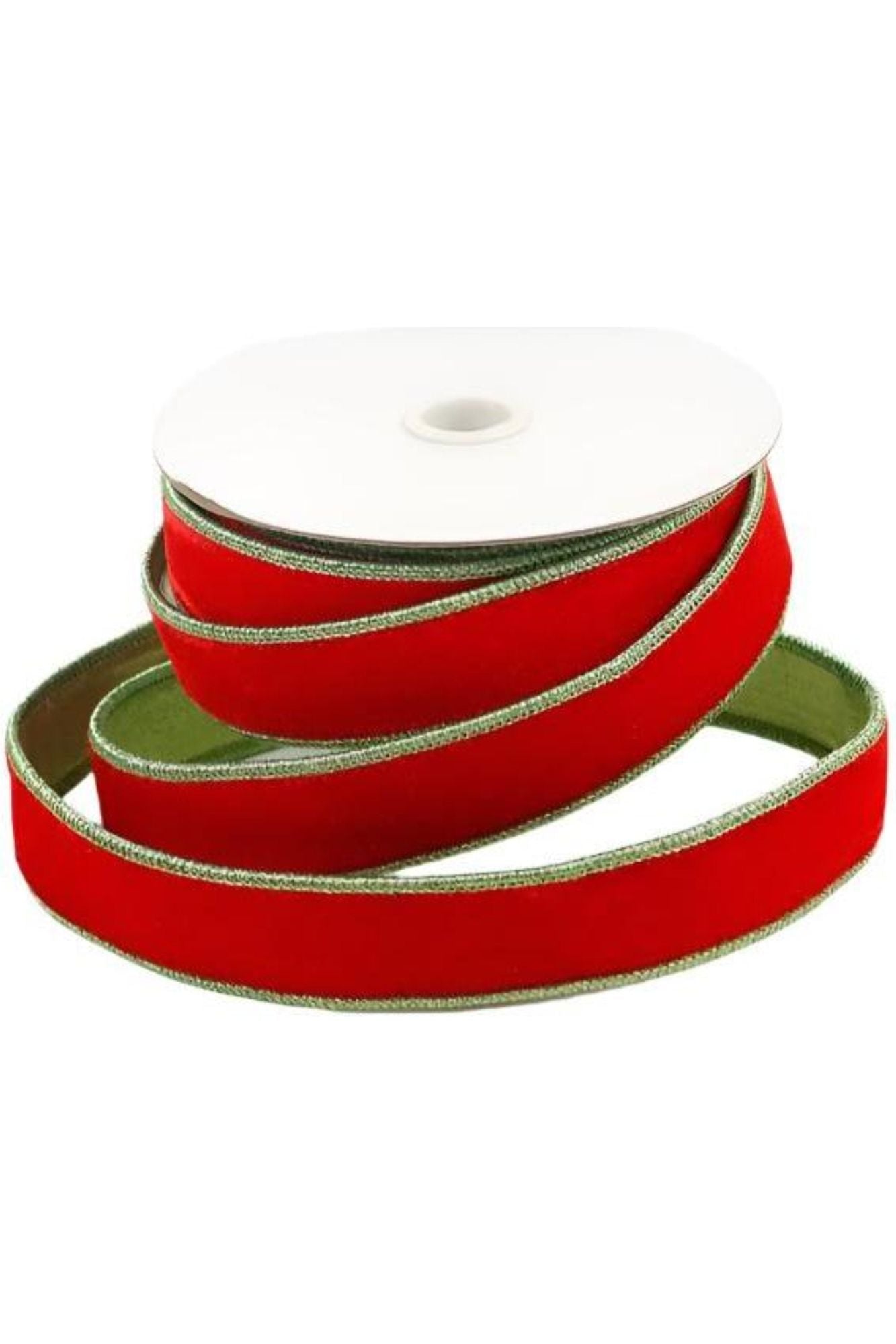 Shop For 1.5" Red Velvet Lime Green Dupion Ribbon (5 Yards)