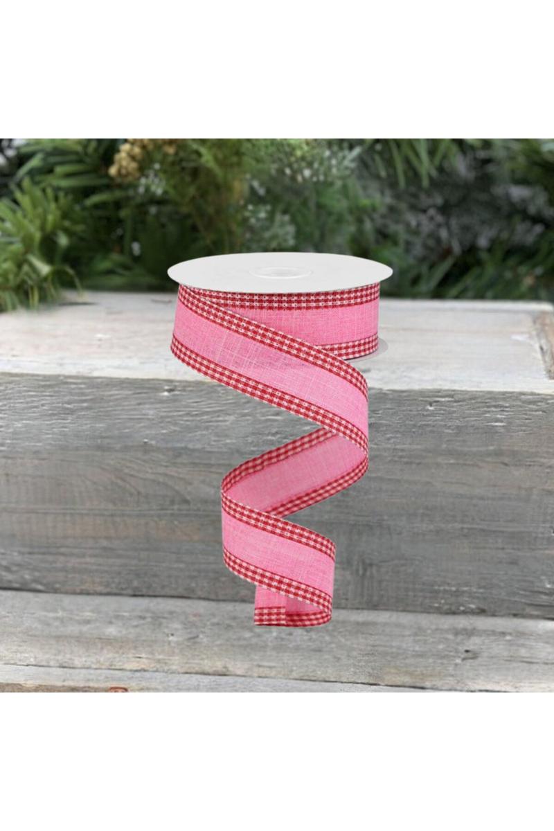 Shop For 1.5" Royal Burlap Gingham Edge Ribbon: Pink/Red (10 Yards)