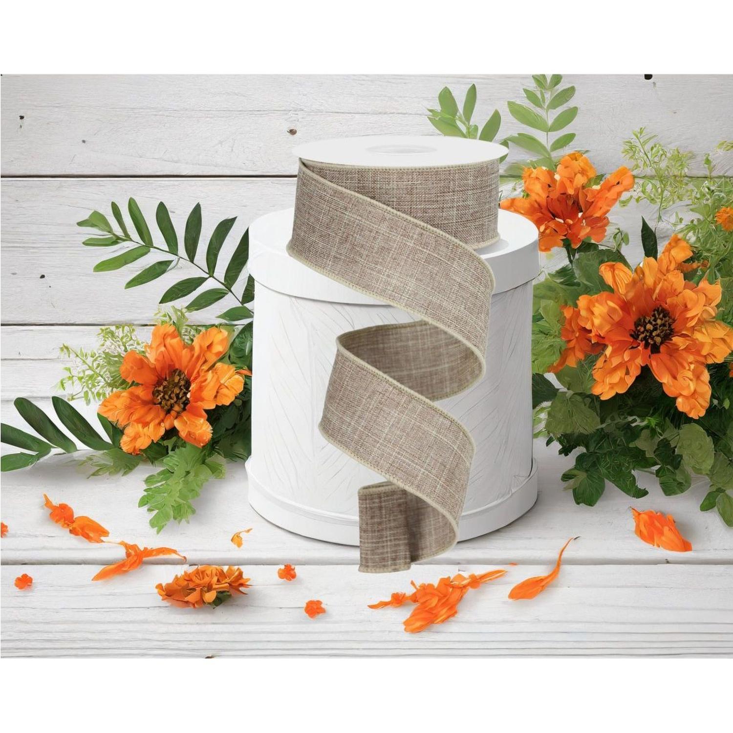 Shop For 1.5" Royal Burlap Ribbon: Beige (10 Yard) at Michelle's aDOORable Creations