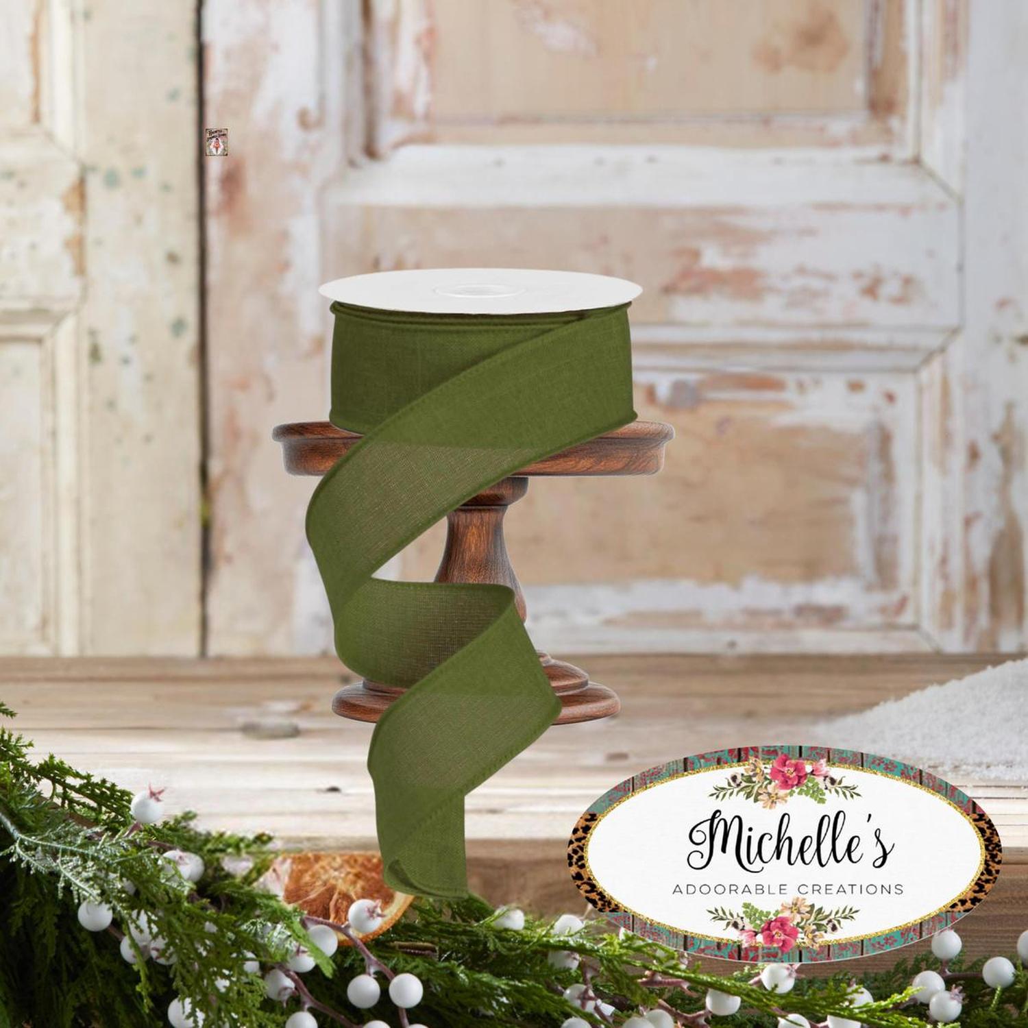 1.5" Royal Burlap Ribbon: Moss Green (10 Yards)