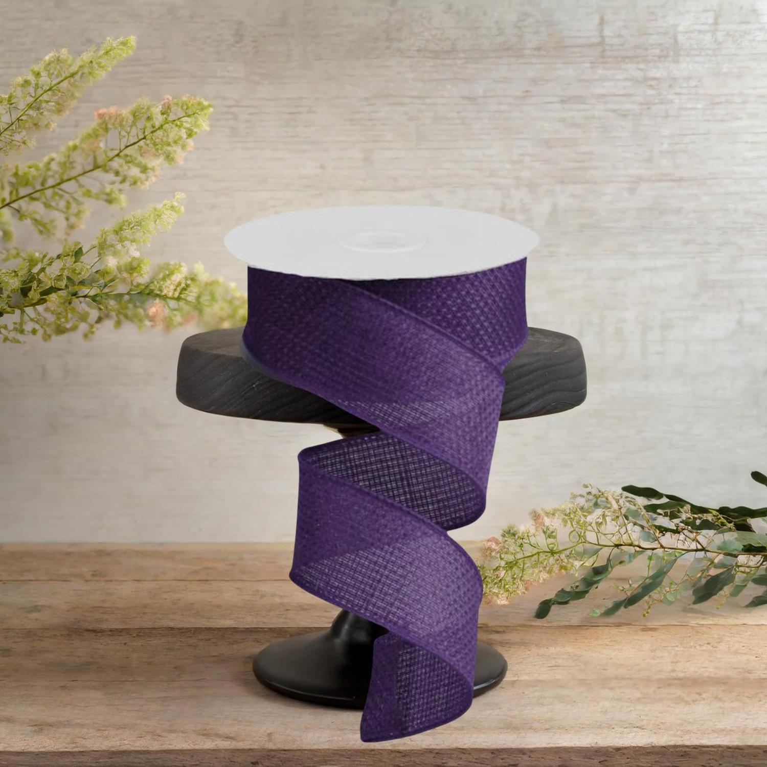 1.5" Royal Burlap Ribbon: Purple (10 Yards)