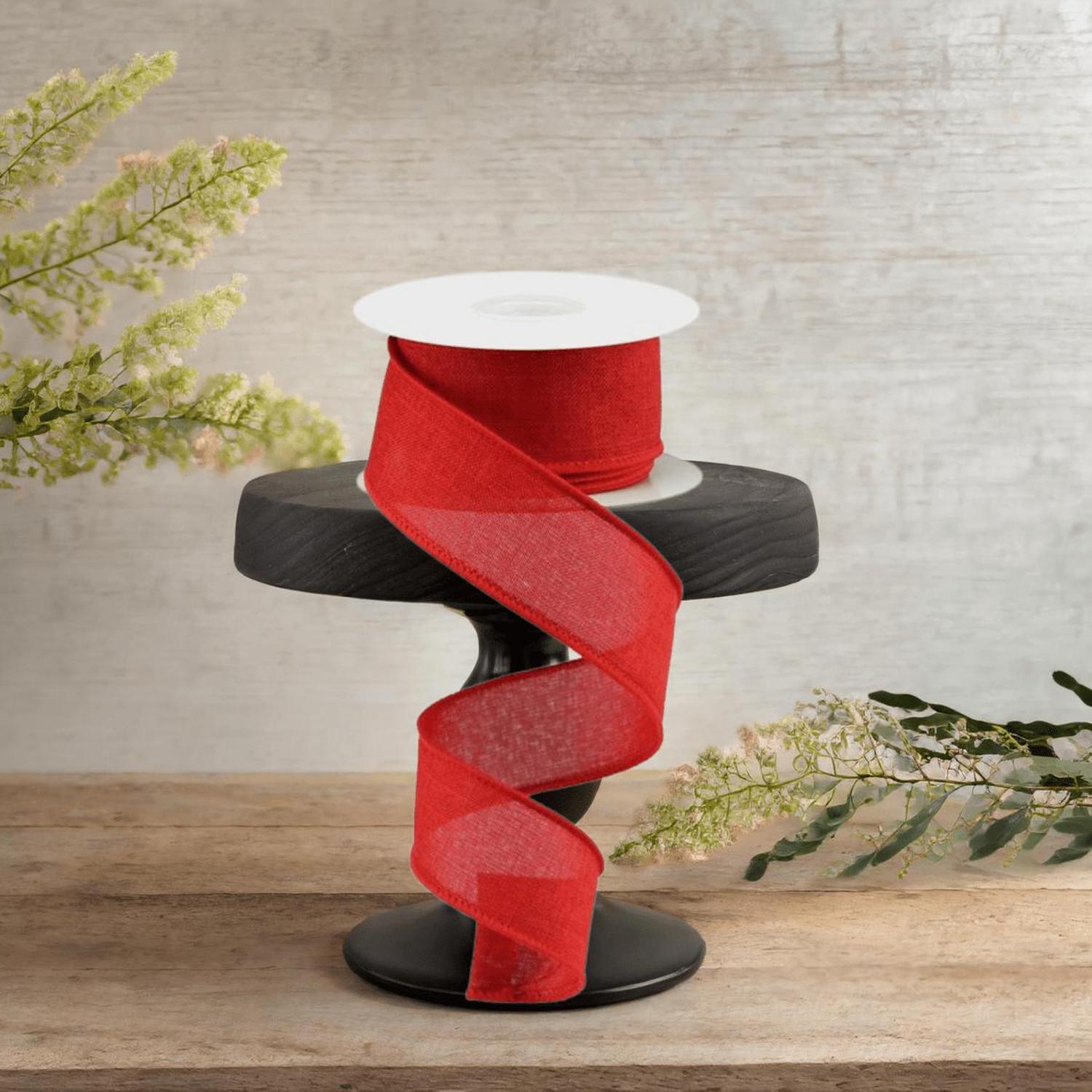 1.5" Royal Canvas Ribbon: Red (10 Yards)