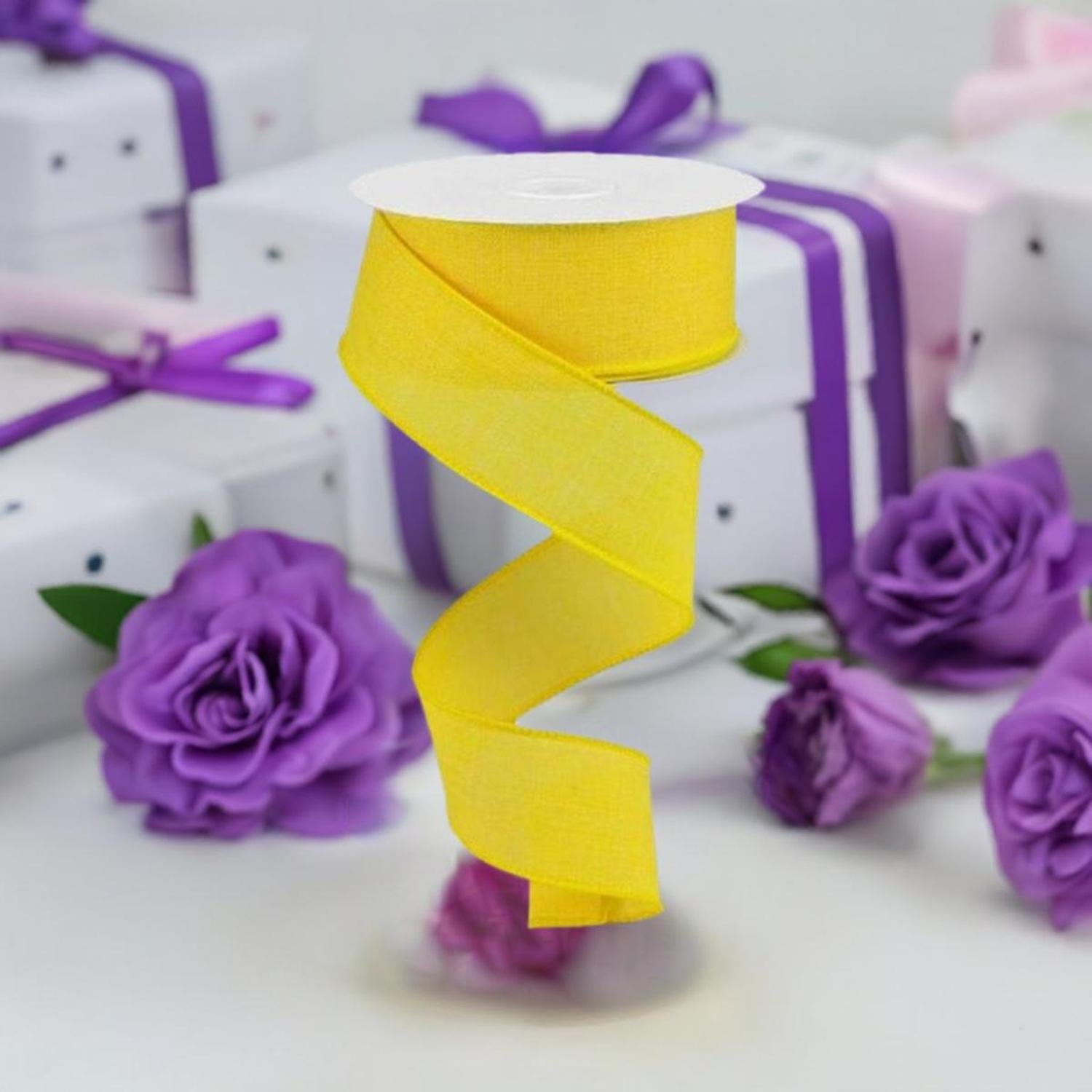 1.5" Royal Canvas Ribbon: Sun Yellow (10 Yards)