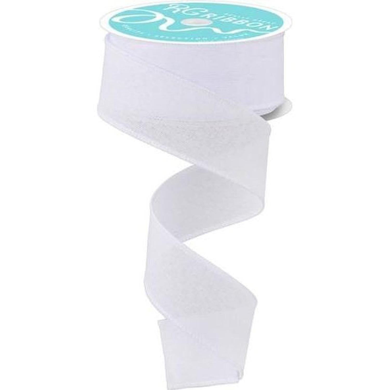1.5" Royal Canvas Ribbon: White (10 Yards)
