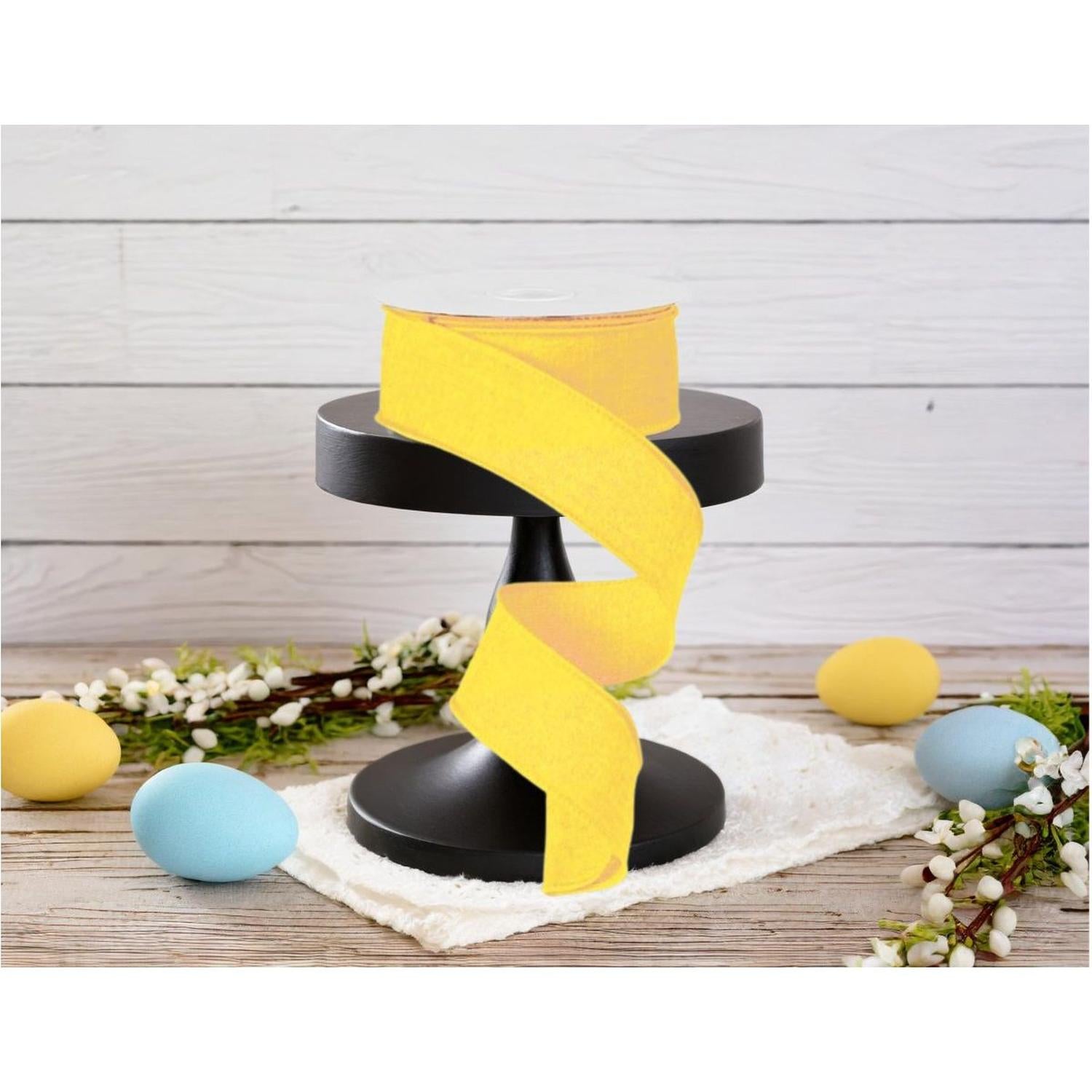 1.5" Royal Canvas Ribbon: Yellow (10 Yards)