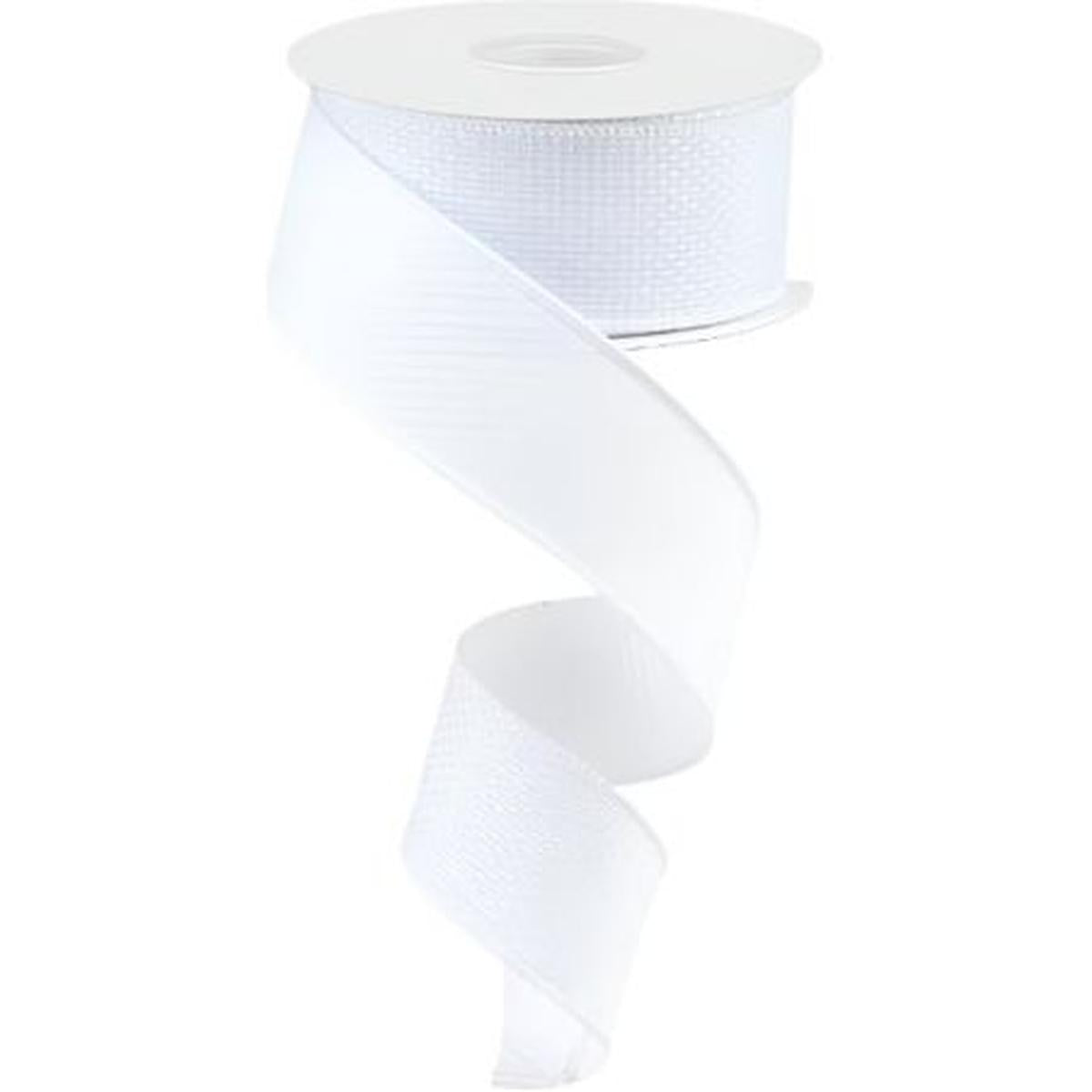 Shop For 1.5" Royal Faux Burlap Ribbon: White (10 Yards) at Michelle's aDOORable Creations