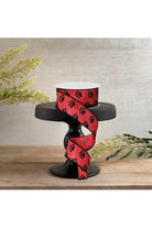 Shop For 1.5" Satin Paw Print Ribbon: Red & Black (10 Yards)