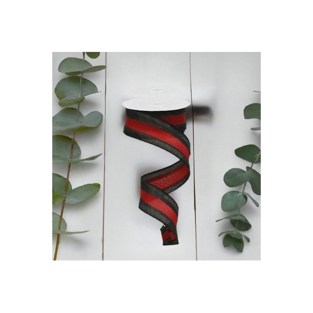 Shop For 1.5" Satin Team Stripe Ribbon: Black & Garnet (10 Yards) at Michelle's aDOORable Creations