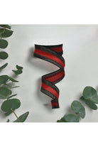 Shop For 1.5" Satin Team Stripe Ribbon: Black & Garnet (10 Yards) at Michelle's aDOORable Creations