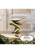 Shop For 1.5" Satin Team Stripe Ribbon: Yellow & Black (10 Yards)