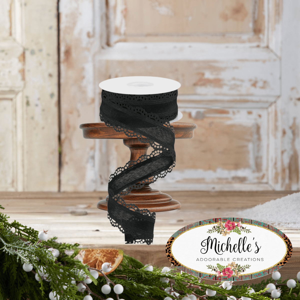 Shop For 1.5" Scalloped Edge Ribbon: Black (10 Yard)