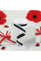 Shop For 1.5" Scalloped Edge Ribbon: Black/White (10 Yard) at Michelle's aDOORable Creations