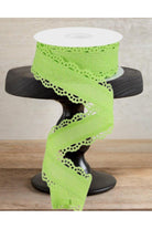 Shop For 1.5" Scalloped Edge Ribbon: Bright Green (10 Yard)