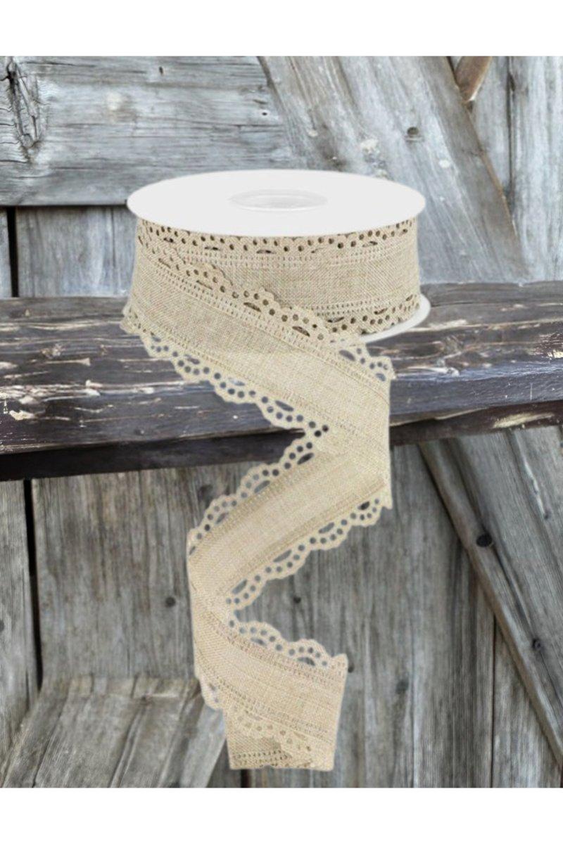 Shop For 1.5" Scalloped Edge Ribbon: Buff (10 Yard)