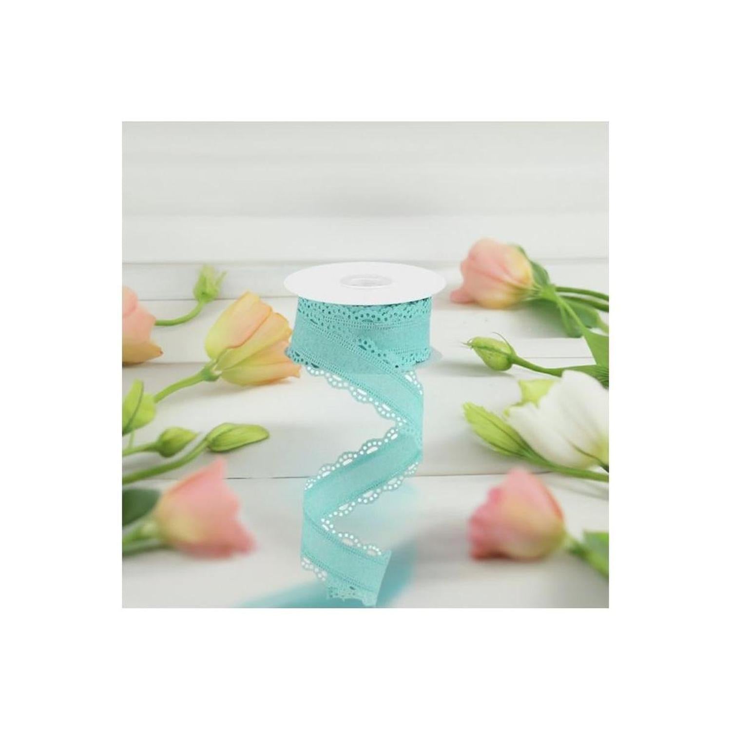 1.5" Scalloped Edge Ribbon: Ice Blue (10 Yard)