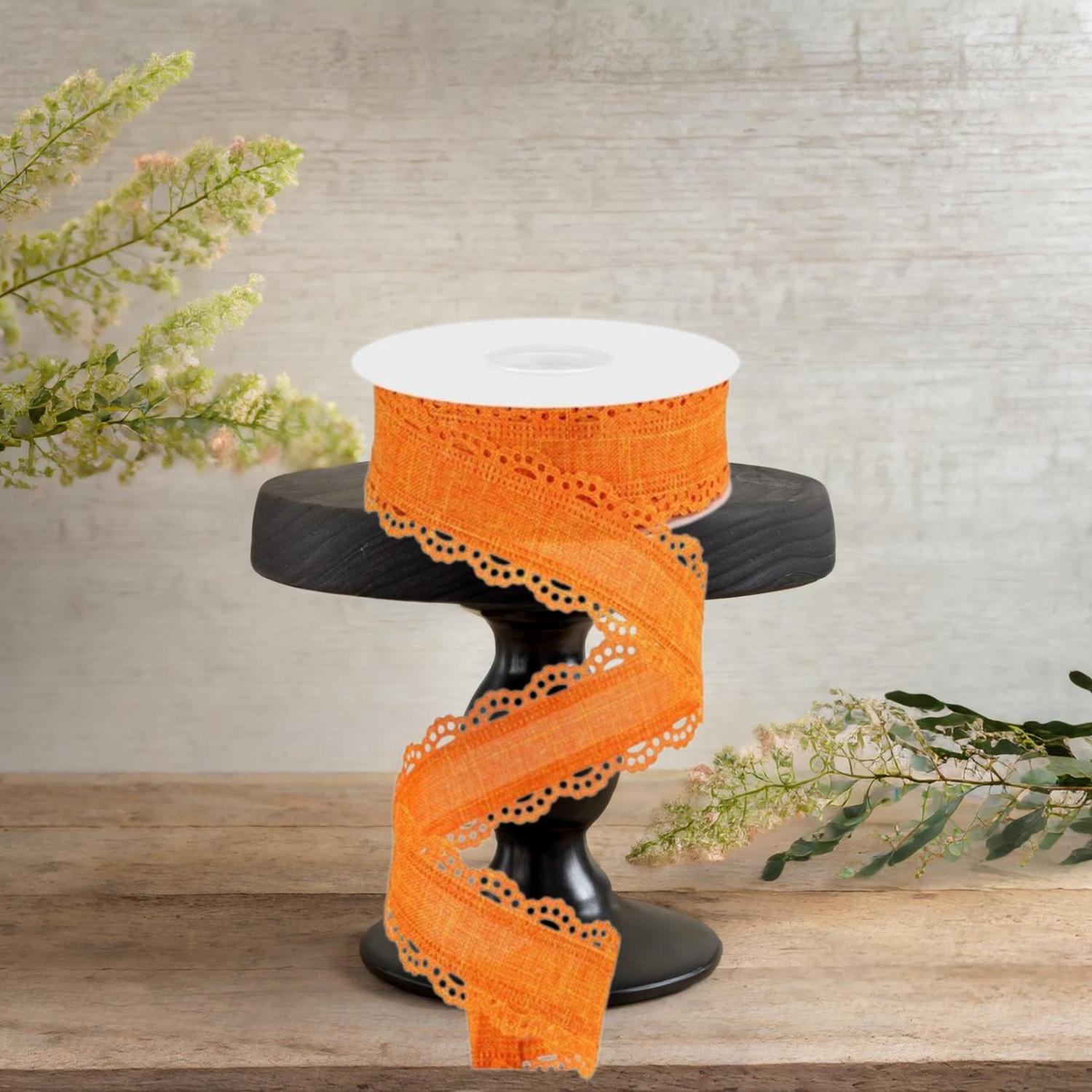 Shop For 1.5" Scalloped Edge Ribbon: Orange (10 Yard)