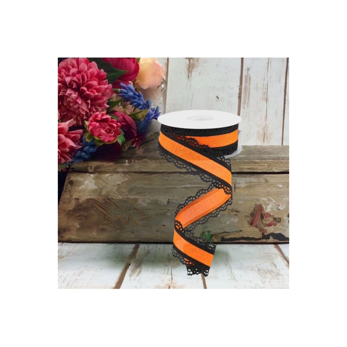 Shop For 1.5" Scalloped Edge Ribbon: Orange (10 Yard)