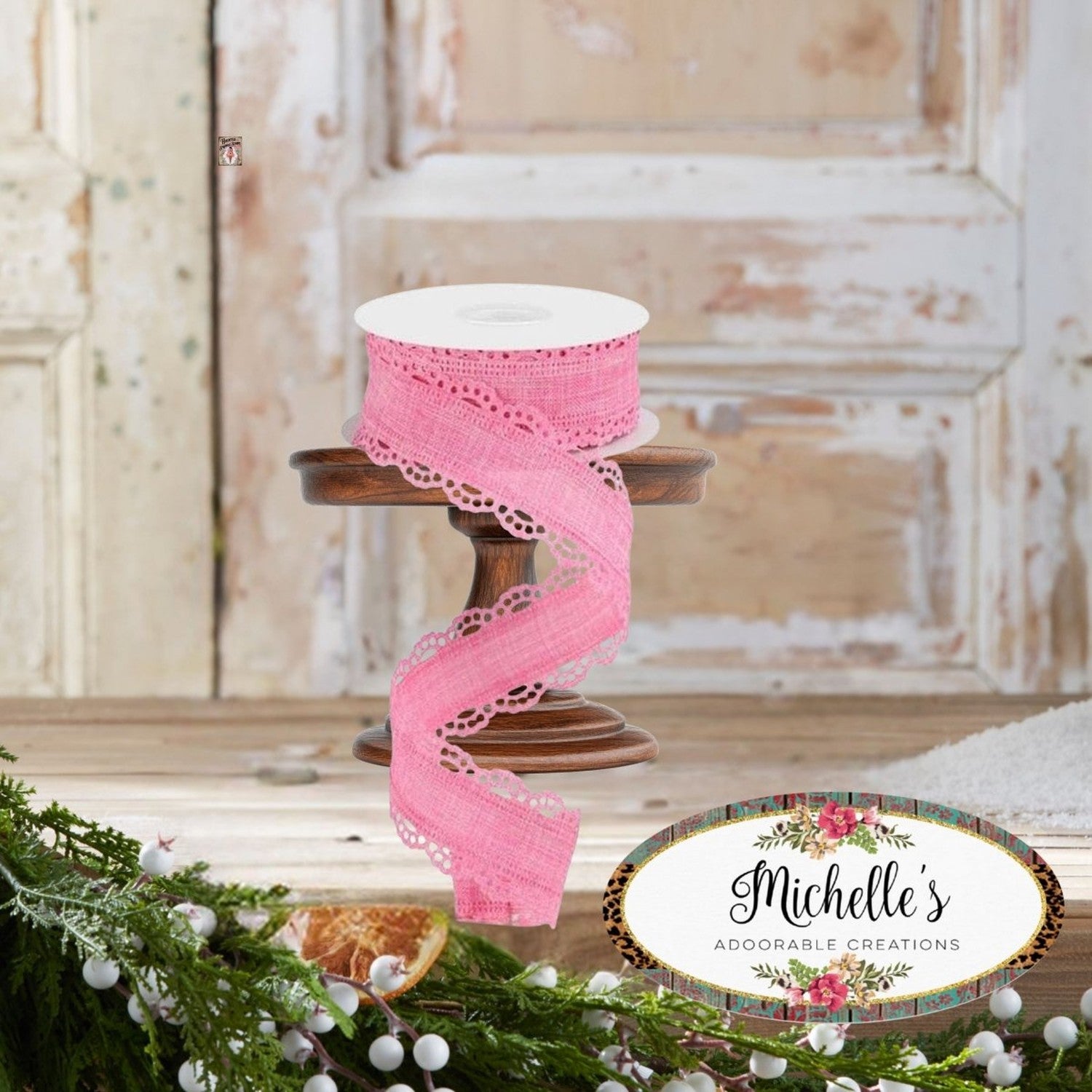 Shop For 1.5" Scalloped Edge Ribbon: Pink (10 Yard)