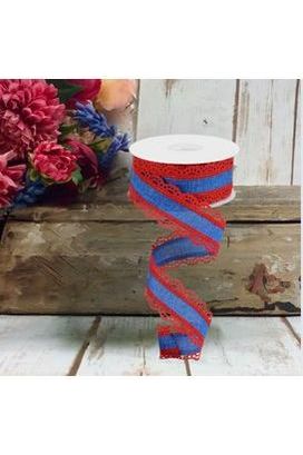 Shop For 1.5" Scalloped Edge Ribbon: Red and Royal Blue (10 Yard)