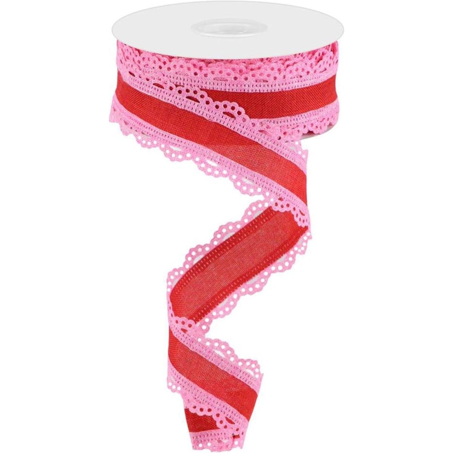 Shop For 1.5" Scalloped Edge Ribbon: Red/Pink (10 Yard)